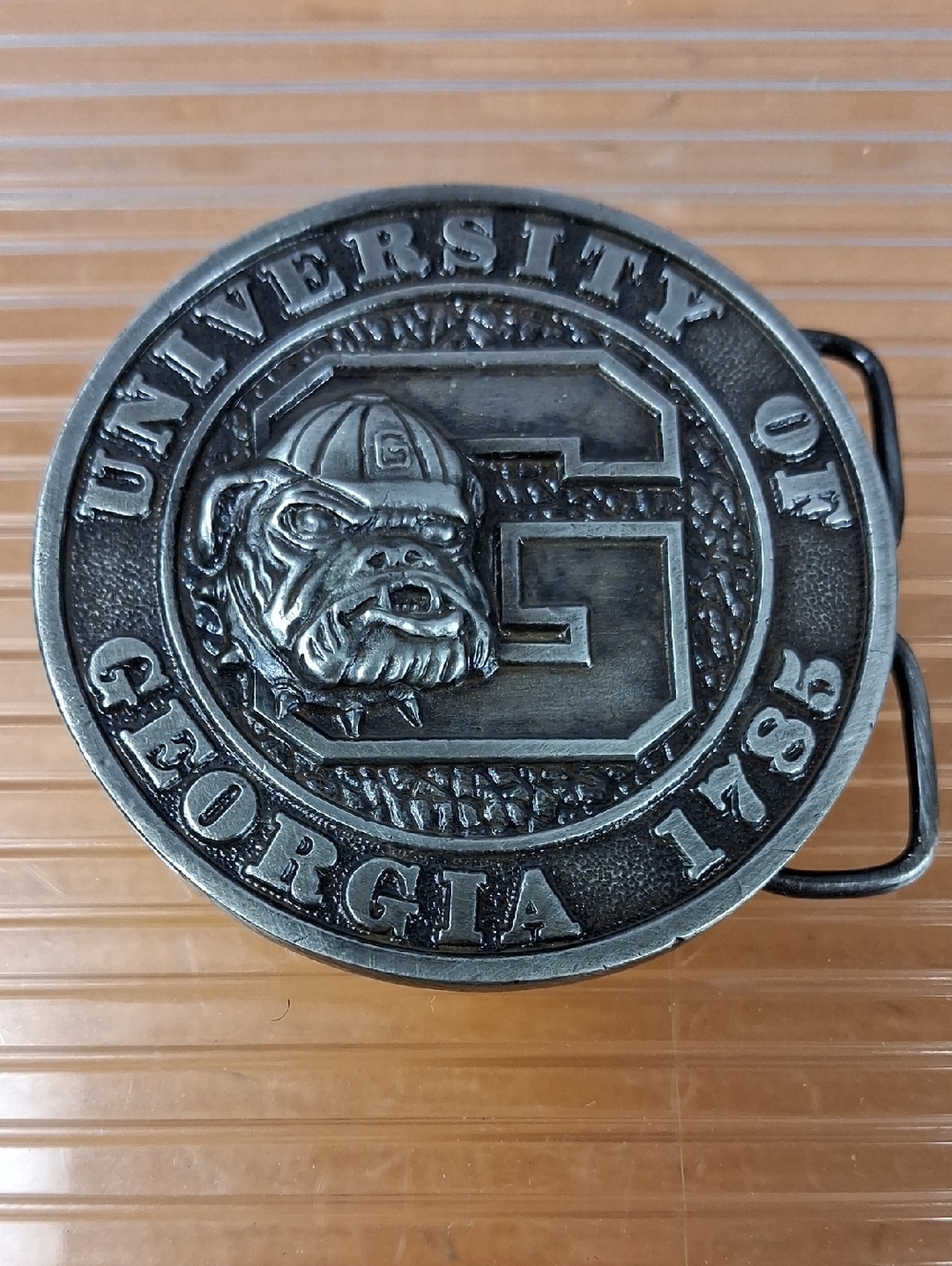 Rare VIintage 1976 University Of Georgia Bulldogs Brass Works Belt Buckle